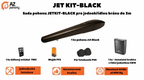 JETKIT BLACK 1K - POHON JEDNOKŘÍDLÉ  BRÁNY DO 3 M